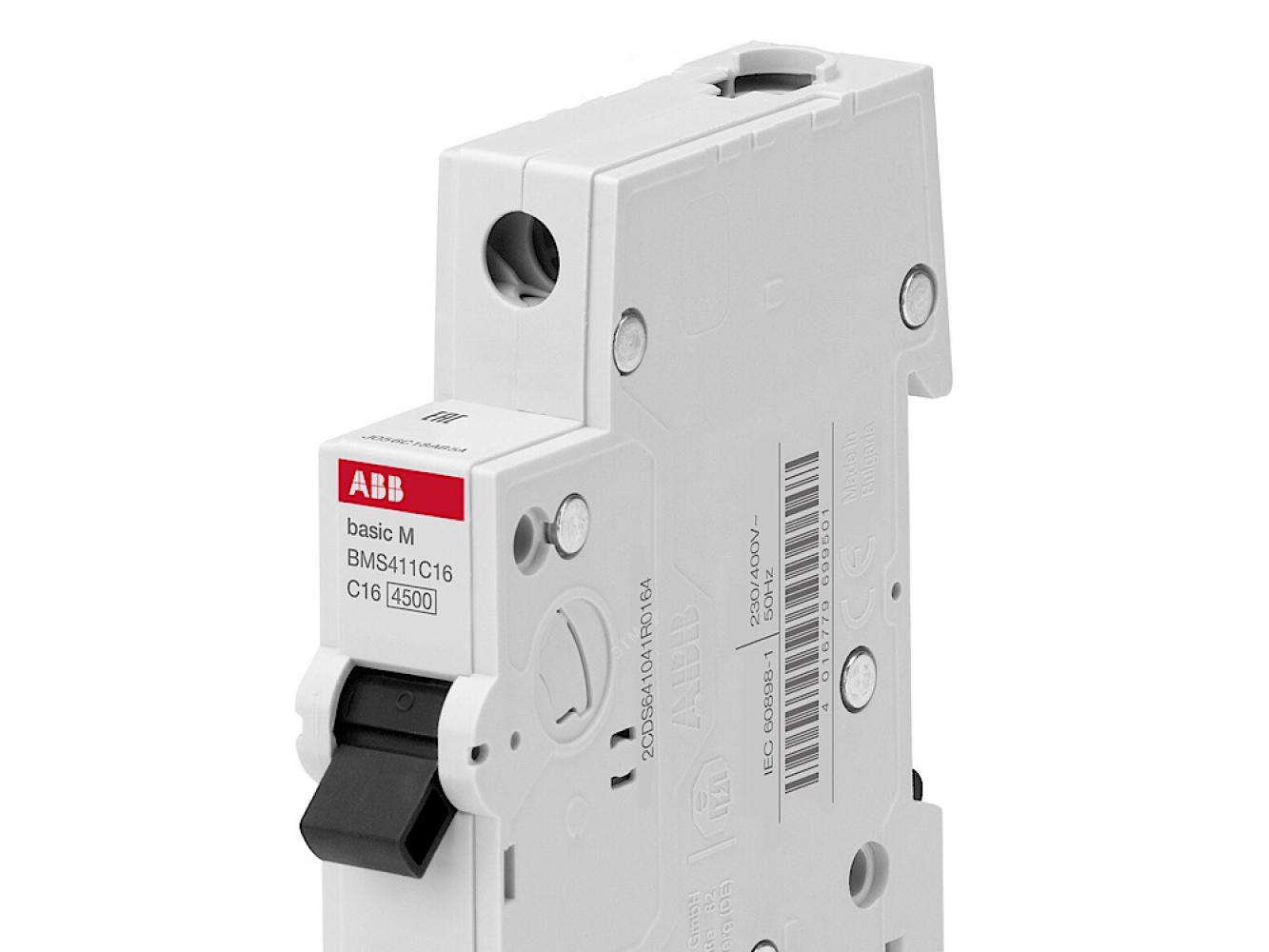 BMS411C16  1P 16A  C 4.5kA ABB/авт. выкл./